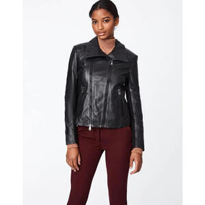 NEW, Bernardo Philly leather jacket in black Size M #C2828